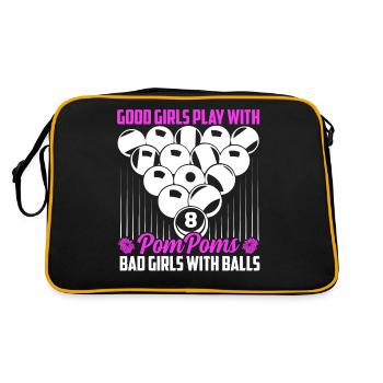 Good Girls Play With PomPoms Billard Snooker Billi - Retro Tasche - Schwarz/Gold - Hinten