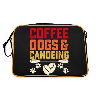 Kanu Kanut Kanutin Kanufahrer - Retro Tasche - Schwarz/Gold - Hinten