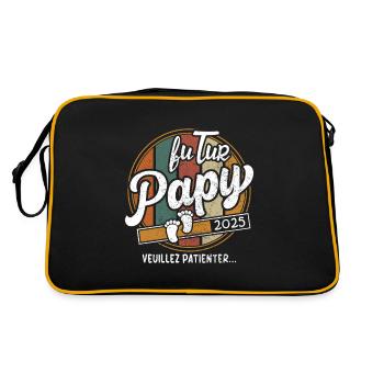 Futur Papy 2025 Cadeau Homme annonce grossesse - Sac Retro - noir/or - Dos