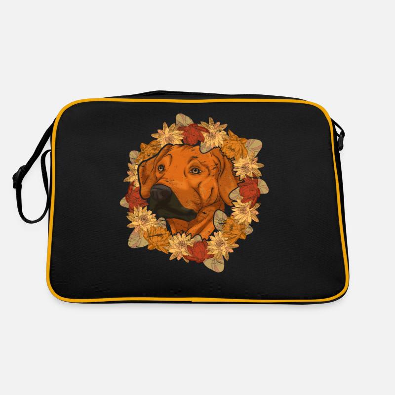 Haustier Hunde Geschenk Blumen Rhodesian Ridgeback Retro Tasche
