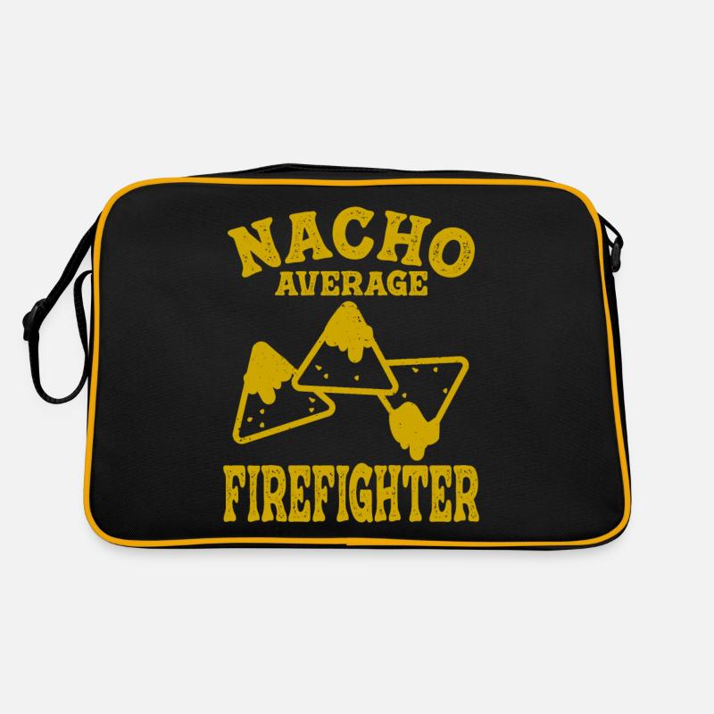 lustiger Feuerwehrmann Nacho durchschnittliche Brandbekämpfung Retro Tasche