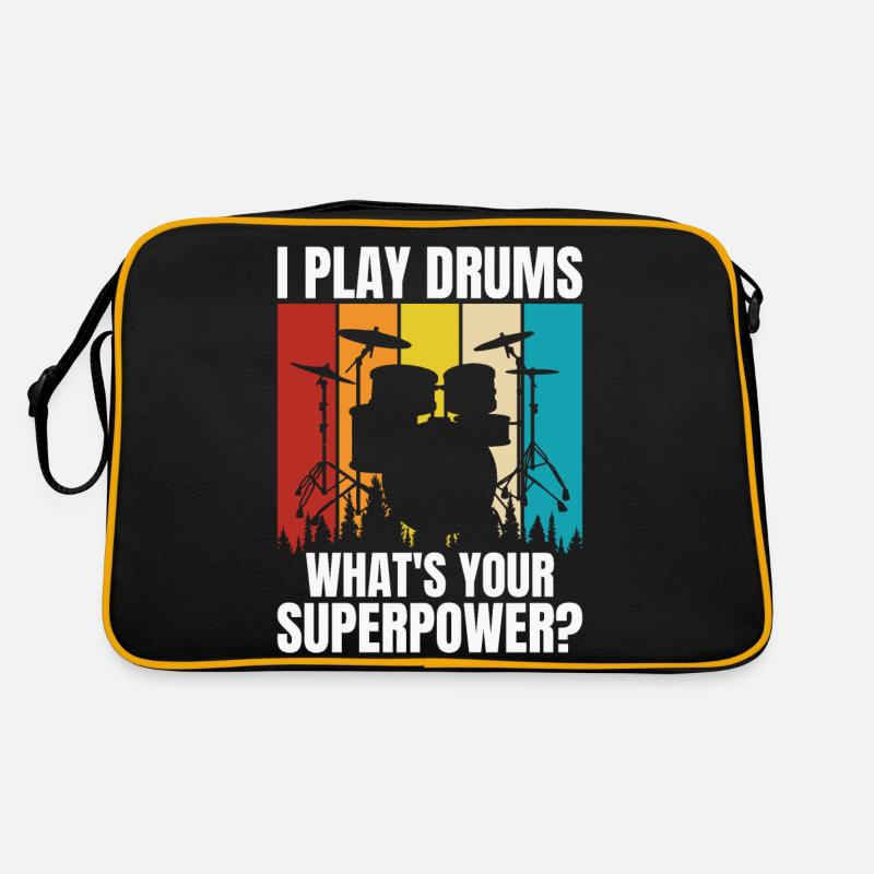 Batterie Batteur Batteur - Sac Retro - noir/or