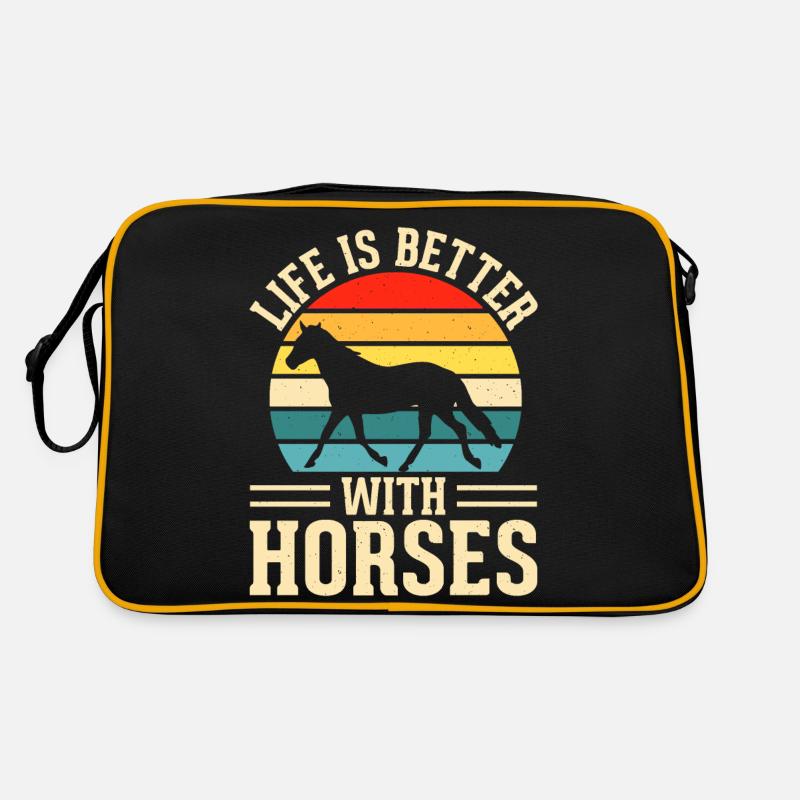 Chevaux - Sac Retro - noir/or