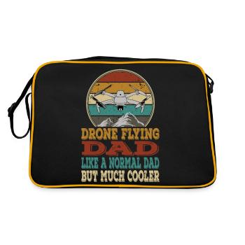Drohnen Papa Dad Copter FPV UAS Pilot Drone Daddy - Retro Tasche - Schwarz/Gold - Hinten