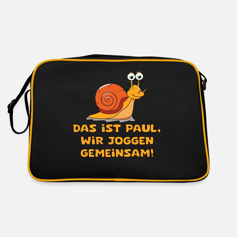 Das ist Paul, wir Joggen Gemeinsam, - Retro Tasche - Schwarz/Gold