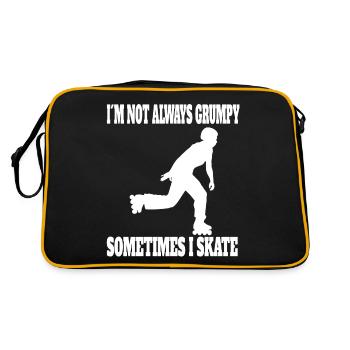 Rollschuh Geschenk skaten Inliner Inline Skater - Retro Tasche - Schwarz/Gold - Hinten