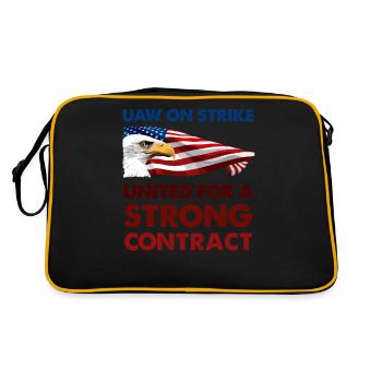 UAW on Strike - United for a Strong Contract - Retro Bag - black/gold - Back