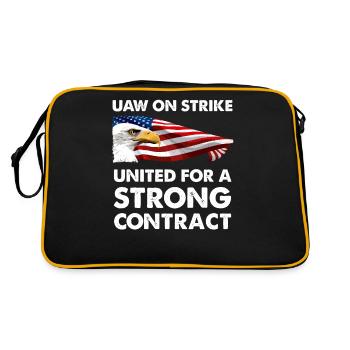 UAW on Strike - United for a Strong Contract - Retro Bag - black/gold - Back