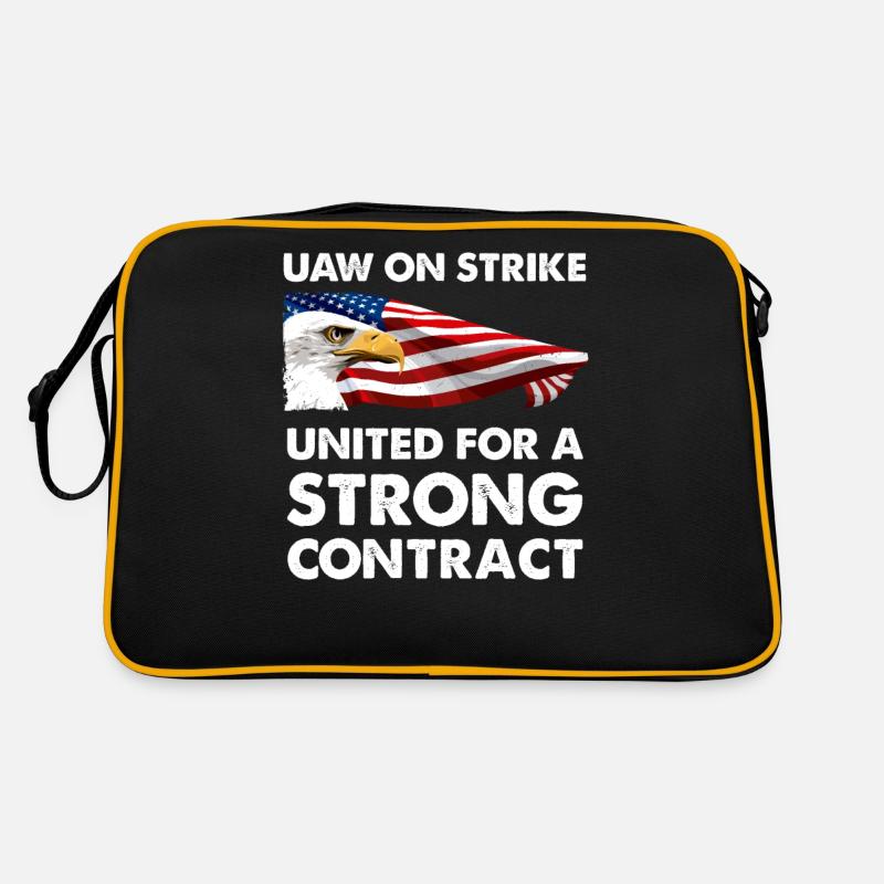 UAW en grève - Unis pour un contrat solide Sac Retro
