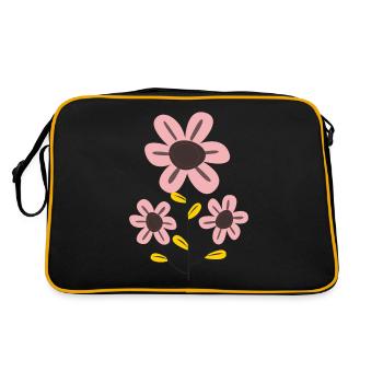 Fleur rose - Sac Retro - noir/or - Dos