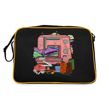 Retro sewing machine sewing - Retro Bag - black/gold - Back