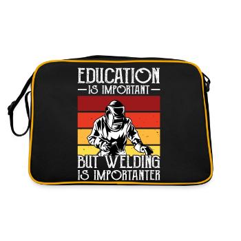 Schweißen Schweißer - Retro Tasche - Schwarz/Gold - Hinten