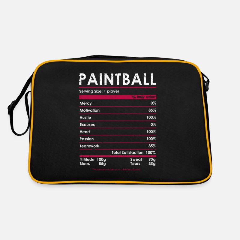 Funny Paintball Nutrition Data Paintball Game Retro Bag
