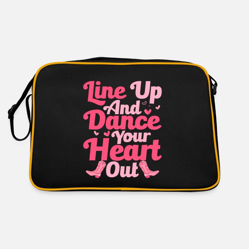 Line Up And Dance Your Heart Out Line Dance Countr Retro Bag