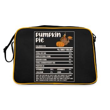 Kürbiskuchen Nährwertangaben Kuchenliebhaber - Retro Tasche - Schwarz/Gold - Hinten
