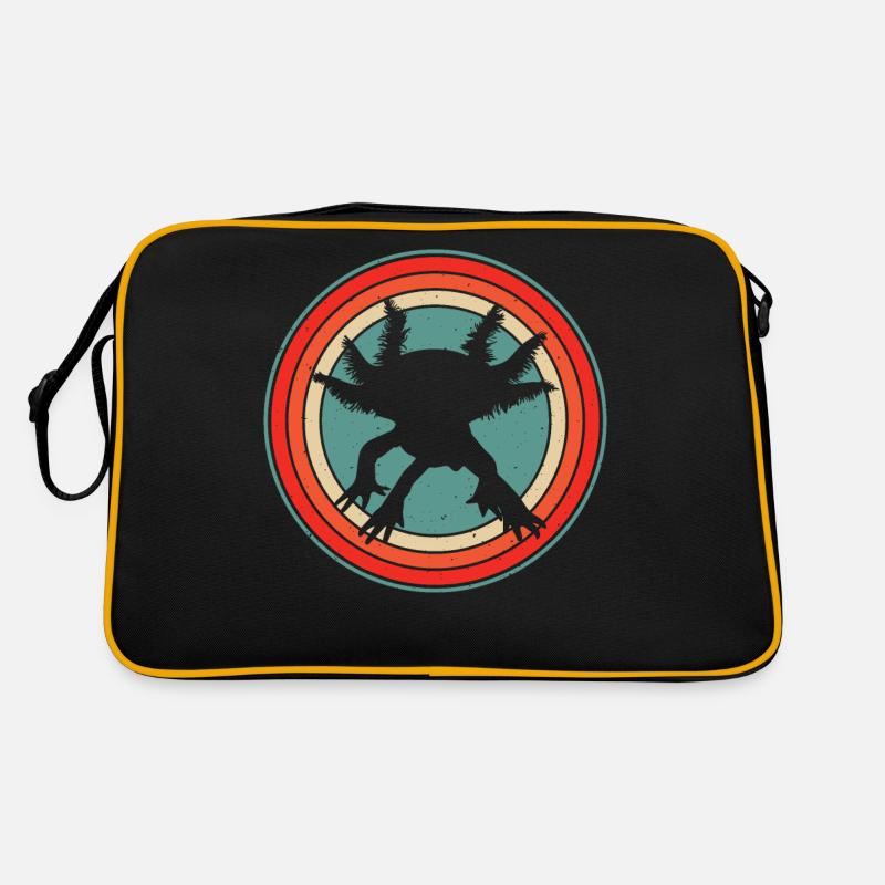 Axolotl - Retro Tasche - Schwarz/Gold