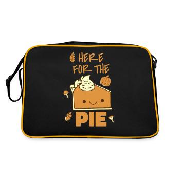 Here for the pie pumpkin pie Thanksgiving - Retro Bag - black/gold - Back