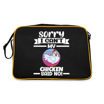 Funny Chicken Saying Chicken - Retro Bag - black/gold - Back