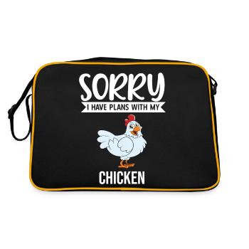 Funny Chicken Saying Chicken - Retro Bag - black/gold - Back