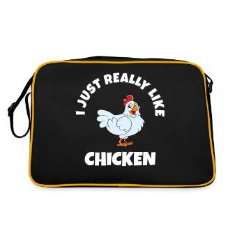 Funny Chicken Saying Chicken - Retro Bag - black/gold - Back