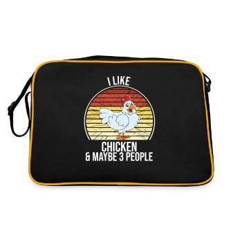 Drôle de poulet disant poulet - Sac Retro - noir/or - Dos