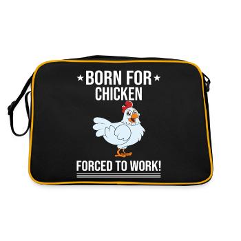 Funny Chicken Saying Chicken - Retro Bag - black/gold - Back