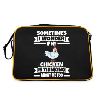 Drôle de poulet disant poulet - Sac Retro - noir/or - Dos