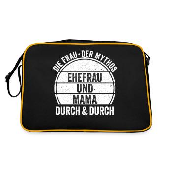 Ehefrau Mutter Mama - Retro Tasche - Schwarz/Gold - Hinten