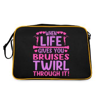 Baton virevoltant quand la vie vous donne des ecchymoses virevolter - Sac Retro - noir/or - Dos