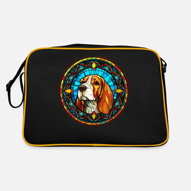 Funny Beagle lover with Artisan Style - Stained Gl Retro Bag