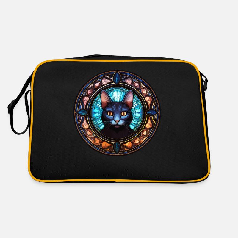 Unique Holy Cat Art Design - Art du vitrail Sac Retro