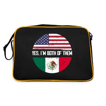 Oui je suis tous les deux USA Mexique - Sac Retro - noir/or - Dos