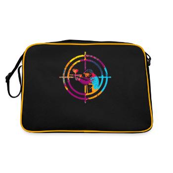 Paintball Fadenkreuz Paintballing Spieler Ziel - Retro Tasche - Schwarz/Gold - Hinten