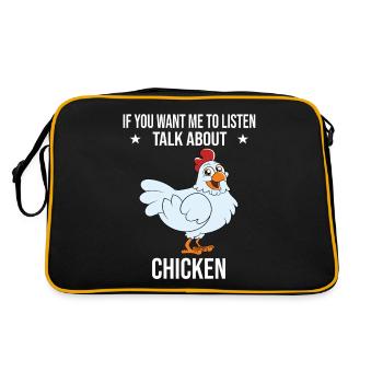 Funny Chicken Saying Chicken - Retro Bag - black/gold - Back