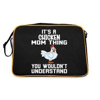 Funny Chicken Saying Chicken - Retro Bag - black/gold - Back
