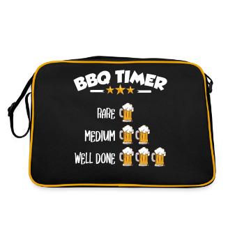 BBQ Timer - Rare, Medium, Well Done, Beer - Retro Bag - black/gold - Back