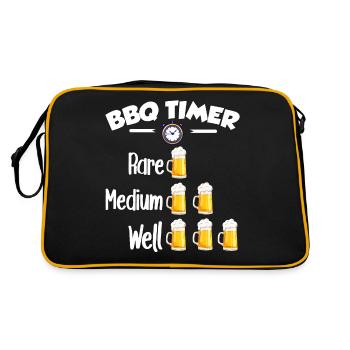 BBQ Timer - Rare, Medium, Well Done, Beer - Retro Bag - black/gold - Back