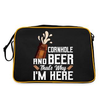 Cornhole And Beer That's Why I'm Here Bean Bag Tos - Retro Bag - black/gold - Back