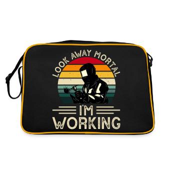 Schweißen Schweißer - Retro Tasche - Schwarz/Gold - Hinten