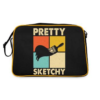 Malen Künstler Maler - Retro Tasche - Schwarz/Gold - Hinten