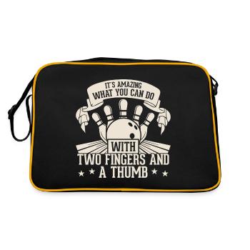 Es Ist Erstaunlich Was Man Mit Zwei Fingern - Retro Tasche - Schwarz/Gold - Hinten