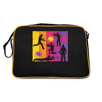 Joueur de paintball Vintage Paintballer Silhouette - Sac Retro - noir/or - Dos