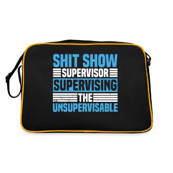 Shit Show Supervisor Men Sarcastic Adult Joke - Retro Bag - black/gold - Back