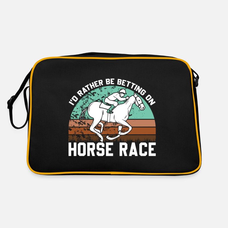 Je préfère parier sur les courses de chevaux - Sac Retro - noir/or