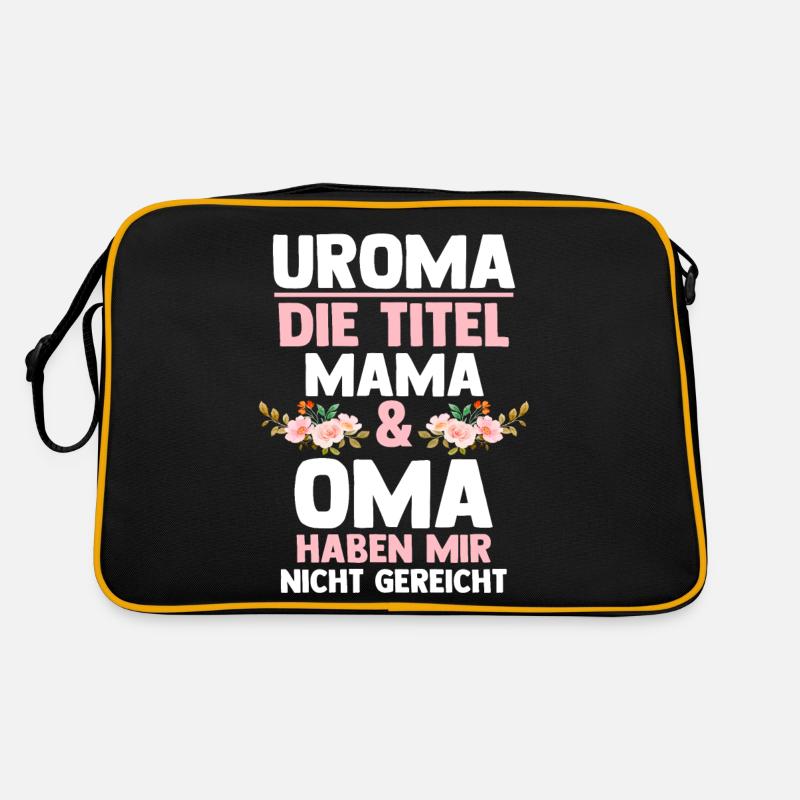 Mutter Mama Oma Uroma - Retro Tasche - Schwarz/Gold