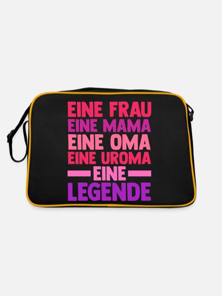Mutter Mama Oma Uroma - Retro Tasche - Schwarz/Gold - Hinten