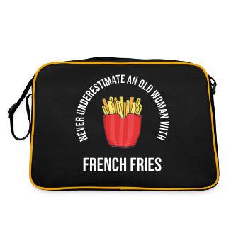 Frites amusantes Frites drôles - Sac Retro - noir/or - Dos