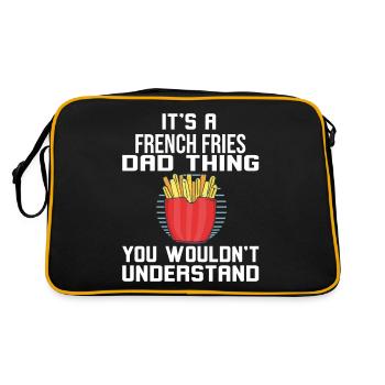 Lustige Pommes Lustig French Fries - Retro Tasche - Schwarz/Gold - Hinten