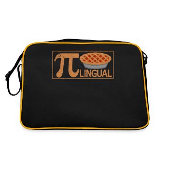 PiLingual Bilingue Gâteau Drôle Pi Day - Sac Retro - noir/or - Dos