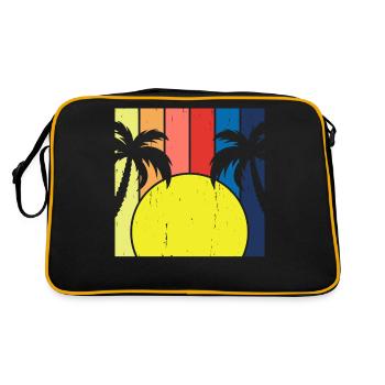 Palmiers Sunrise Retro Vintage - Sac Retro - noir/or - Dos